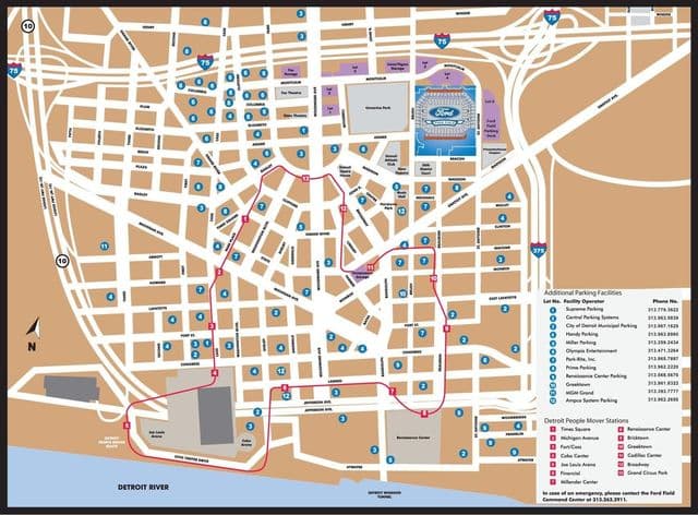 底特律地铁站地图