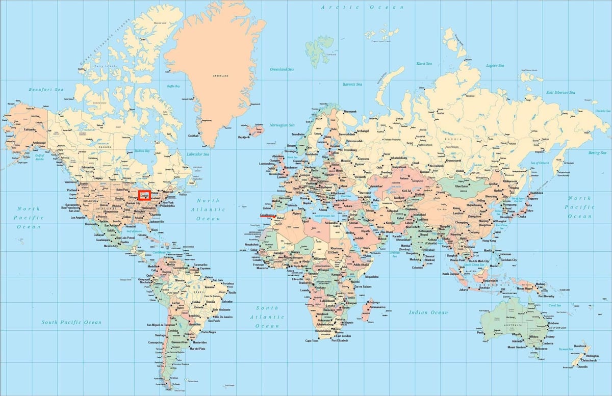 底特律在世界地图上的位置