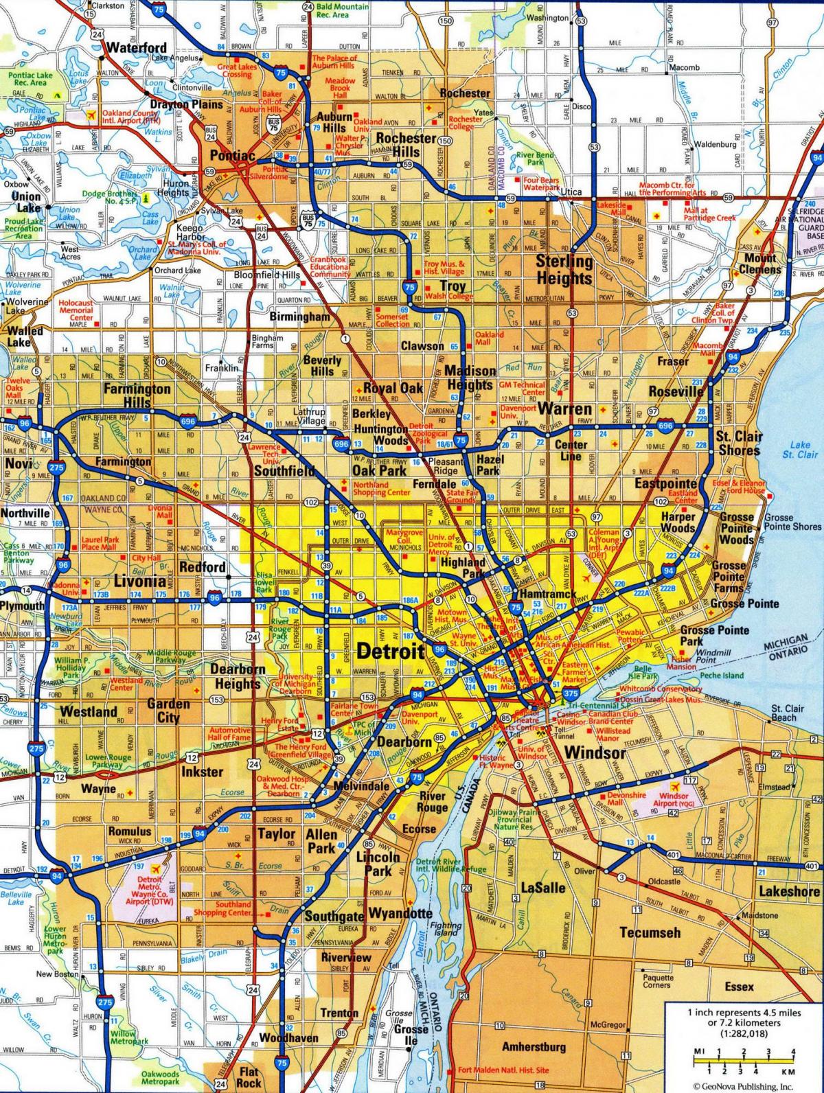 底特律城市地图