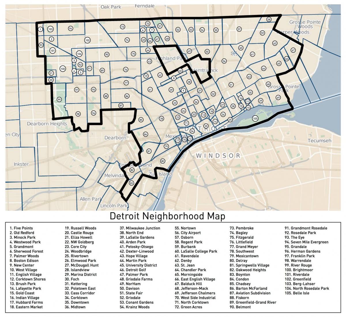 底特律社区地图